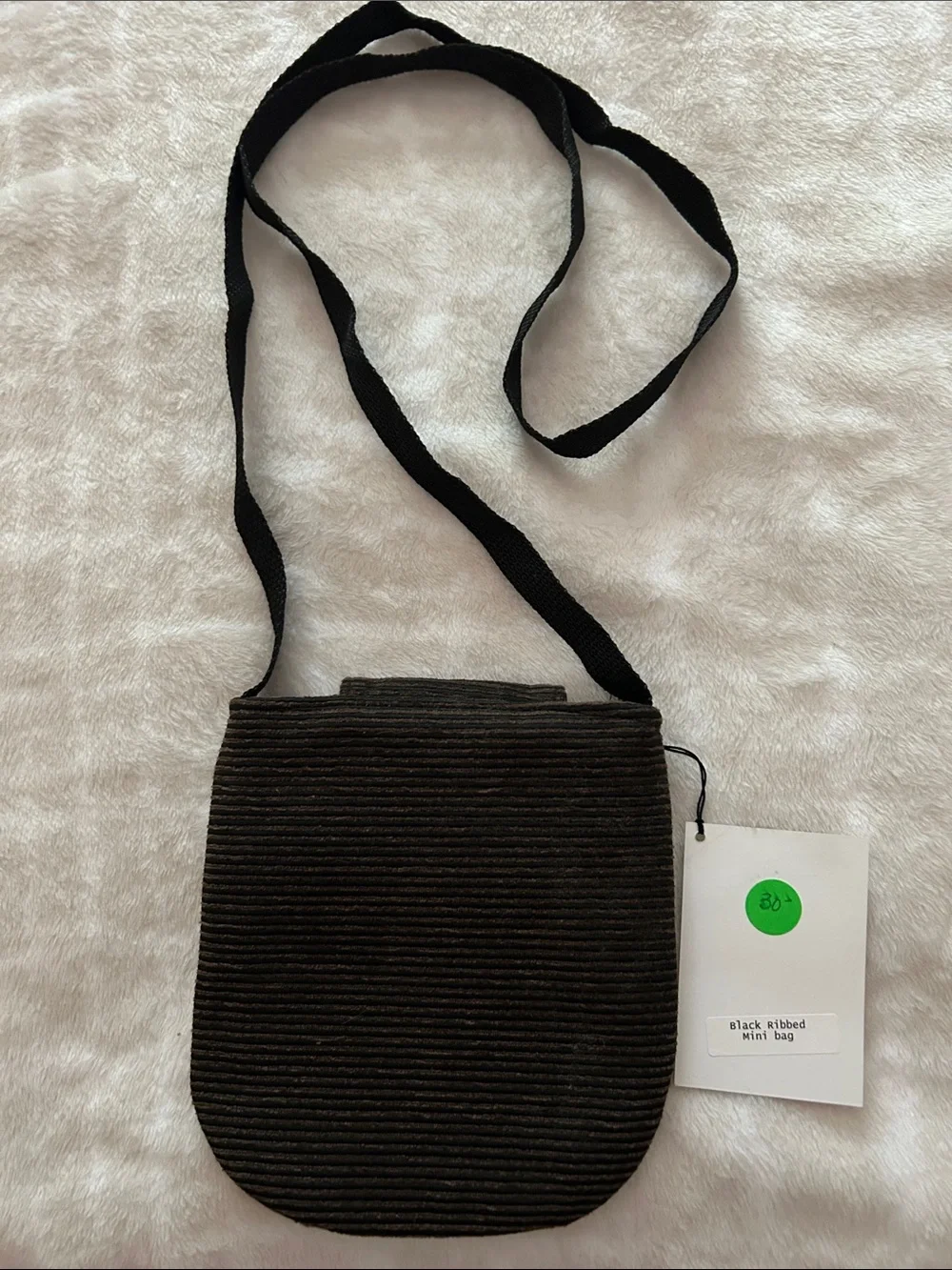 Tabby Handbags Black Textured Crossbody Bag, Small, NWT